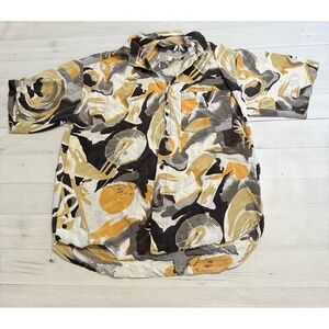 Shah Safari men's‎ button down rayon shirt medium
